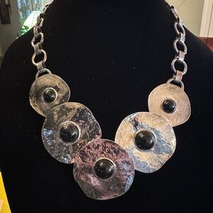 Black and Silver-tone Statement Necklace